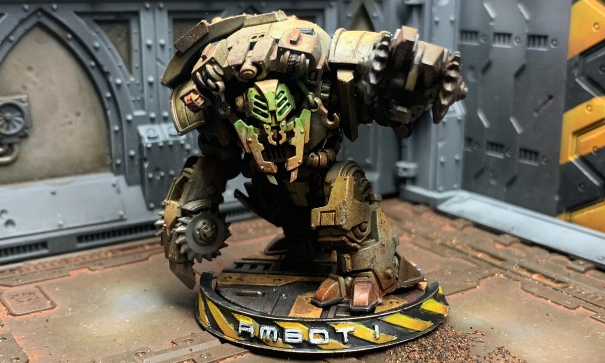 PibMinis's tweet photo. New shot for #necromunda ambot ready to hunt down gangers 

This Time the miniature comes with a brand new #homemade #nameplate #3dprinted on #elegoo 

More info incoming ! 
Follow on social media for future release ! https://t.co/lYjiVR9xz7