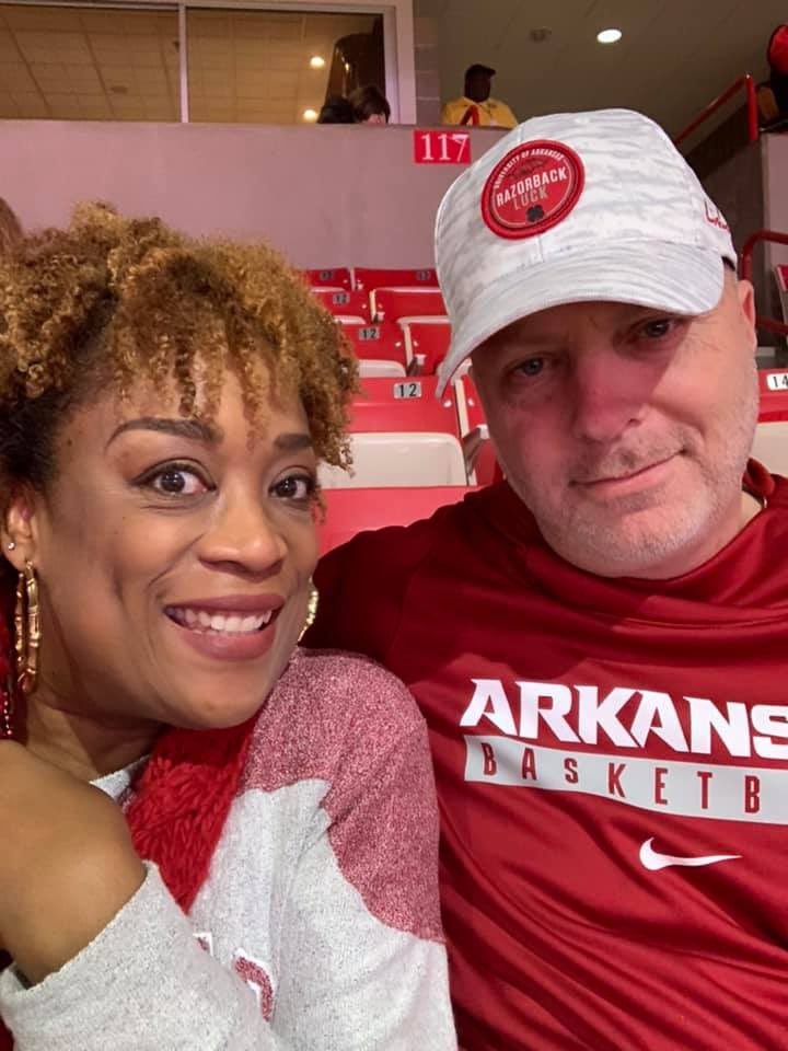 J2thaD2thaC's tweet photo. On behalf of all biracial couples thank you @DanyelleSargent @EricPMusselman for coming to Arkansas and making us great again!  #WPS #Elite8 #MarchMadness @marchmadness @RazorbackMBB https://t.co/UJmOQTCFc2