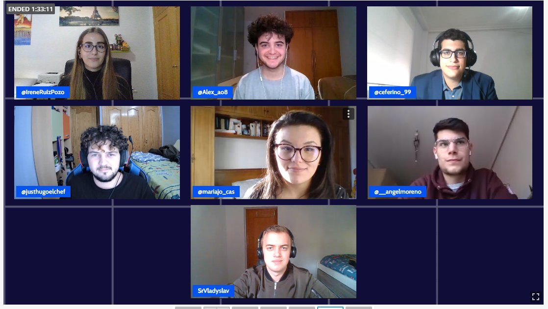 DscSpain's tweet photo. Hemos terminado el primer #GoogleDSCParty del mundo, esperamos que os haya gustado y nos vemos pronto🎉
Muchas gracias por asistir de parte de los organizadores: @IreneRuizPozo @Alex_ao8 @ceferino_99 @justhugoelchef @mariajo_cas @__angelmoreno @SrVladyslav @corentinctrzt https://t.co/yx8qyEIpje