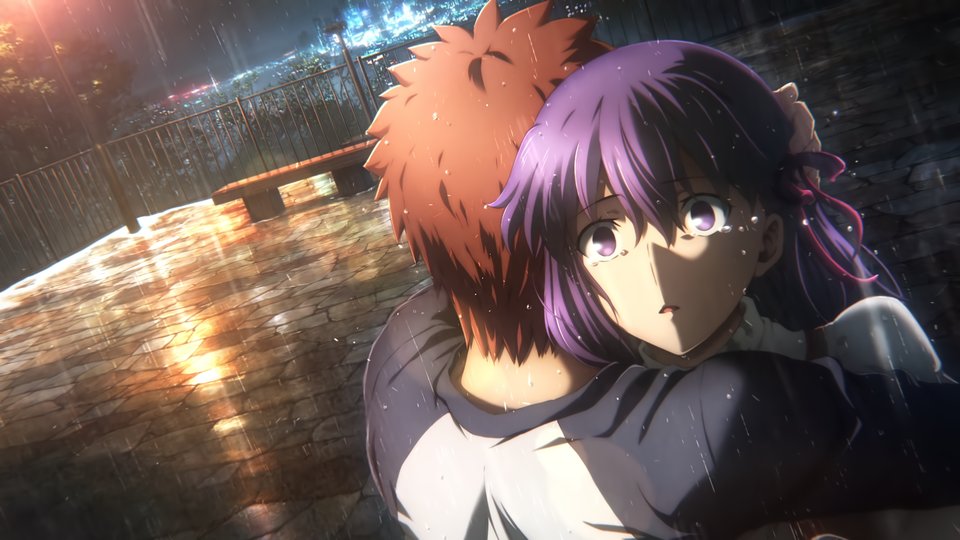 The rain scene is the most important in the entire heaven's feel route. Sakura finally opens her chest to Shirou. Telling him that she is an impure girl,who tried to kill herself and is only a burden to others, asking,do you still want to help a girl like me ?