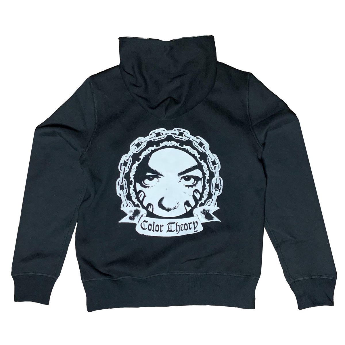 ColorTheory_'s tweet photo. “IN CHAINS” Full Zip Hoodie
Item 2/4 From “Seeing is Believing”
Hand Printed In House by @dveg_ 
WEBSITE GOES LIVE FRIDAY APRIL 2nd https://t.co/UUPNujk2Pu