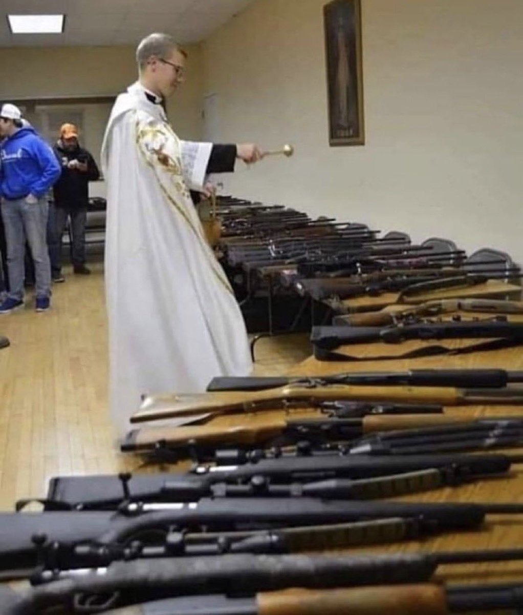 Scottcrates's tweet photo. When the Venn diagram of gun nuts and the religious right form a single circle... https://t.co/y20b10GYf5