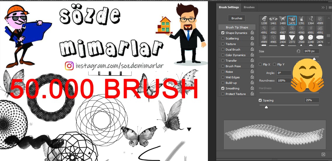 sozdemimar_'s tweet photo. 50.000 Photoshop Brush DEV ARŞİVİ
Yapman Gerekenler👇
1-@sozdemimarlar hesabını takip etmek 
2-Bu gönderiyi retweet edip beğenmek
Bunları yaptıysan DM den photoshop yazabilirsin
Haydi Başlayalım 🤗 https://t.co/JjBZw5HzYy