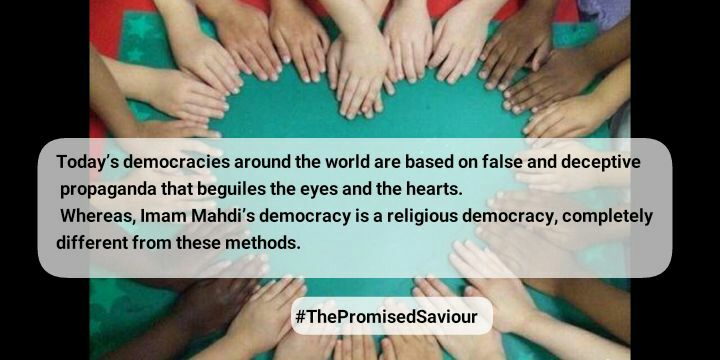 Alimahdevar_81's tweet photo. 🇬🇧🇺🇸 Today’s democracies around the world are based on false and deceptive propaganda that beguiles the eyes and the hearts. Whereas, Imam Mahdi’s democracy is a religious democracy, completely different from these methods.
#ThePromisedSaviour https://t.co/zc5jbVPkTZ