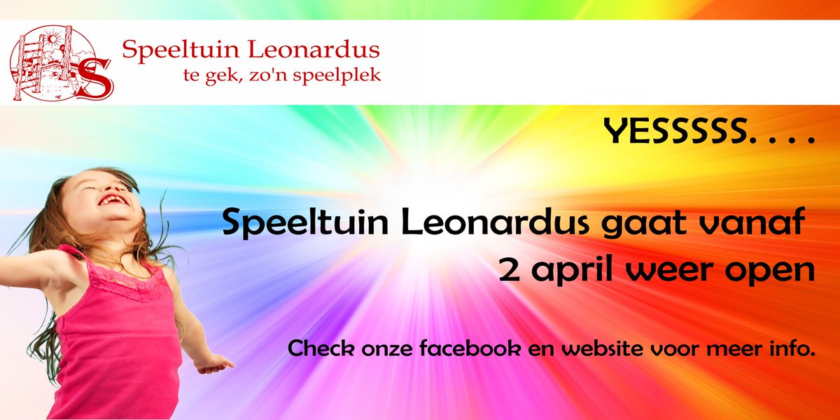 sptleonardus's tweet photo. Speeltuin Leonardus gaat weer open.. vanaf 2 april kan er weer naar hartelust gespeeld worden. Ook op 2e Paasdag zijn we open. https://t.co/F7Z0MpUUbX