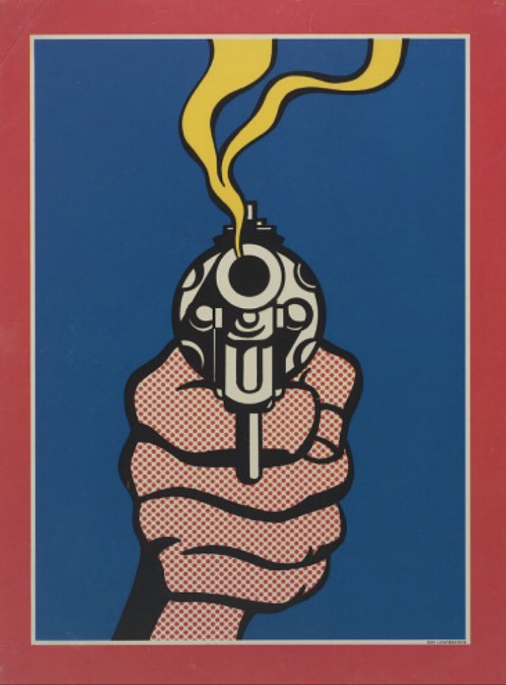 cornerounder's tweet photo. 🖼 Feeling of the week

Roy Lichtenstein, Gun in America, Screenprint on acetate, 1968

Time passes, society struggles to evolve. https://t.co/Pk4ol4oM64