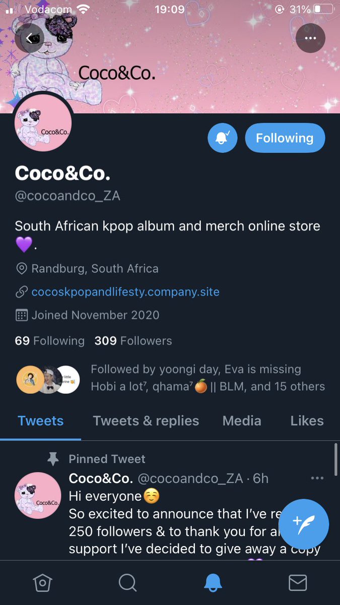 taehyung_core's tweet photo. @cocoandco_ZA Congratulations on your 250 followers but it’s more now🥳🥳🥳

Thank you so much💜

@joonsprety https://t.co/YIe2iJ5y8G