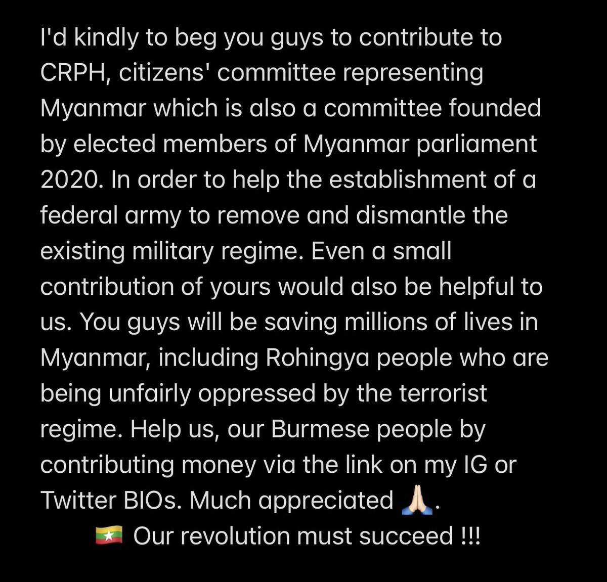 #WhatsHappeningInMyanmar 🇲🇲