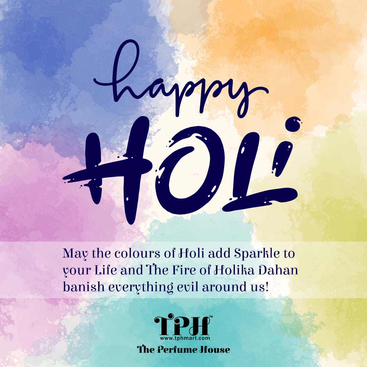 tphmart's tweet photo. It's the time to celebrate, Let's throw away sorrows, negatives as we throw the colors in the air.

May colors of Holi add Sparkle to your Life &amp; The Fire of Holika Dahan banish everything evil around us!

Happy Holi!

#happyholi #tphwishes #tphmart #tphtheperfumehouse https://t.co/ExHYmVf5zm