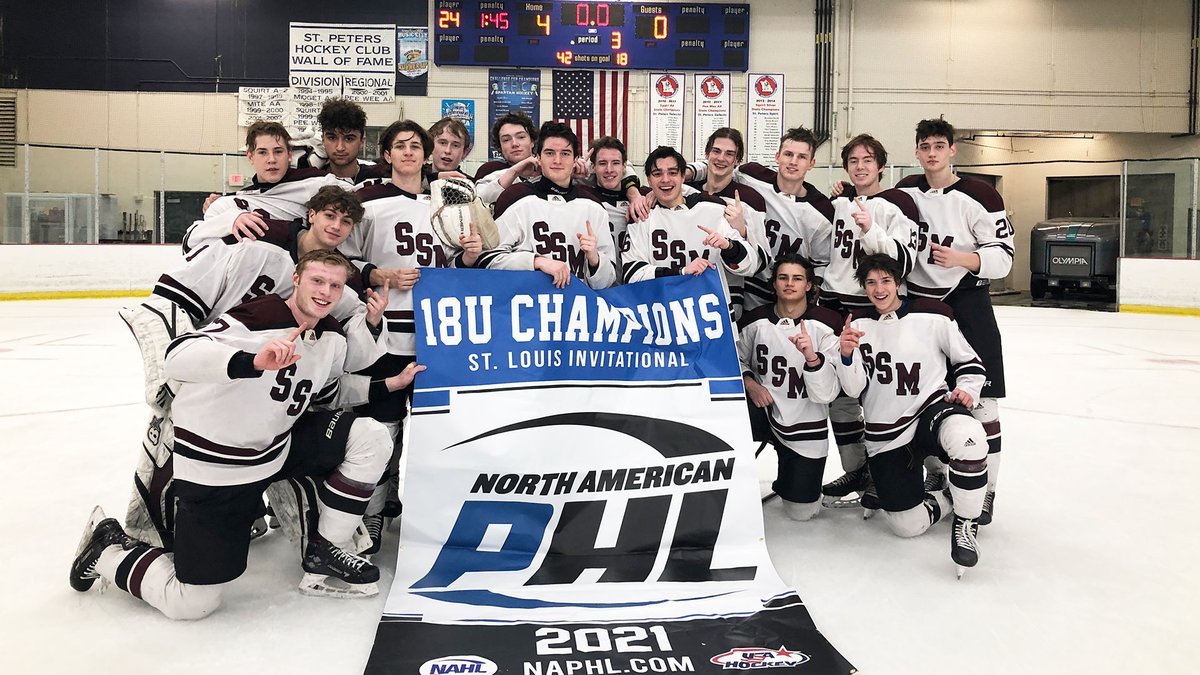NAPHL's tweet photo. Congratulations to @SSM_Athletics, 18U Champions of the 2021 #NAPHL St. Louis Invitational! 🏆 https://t.co/hdynJQLCly