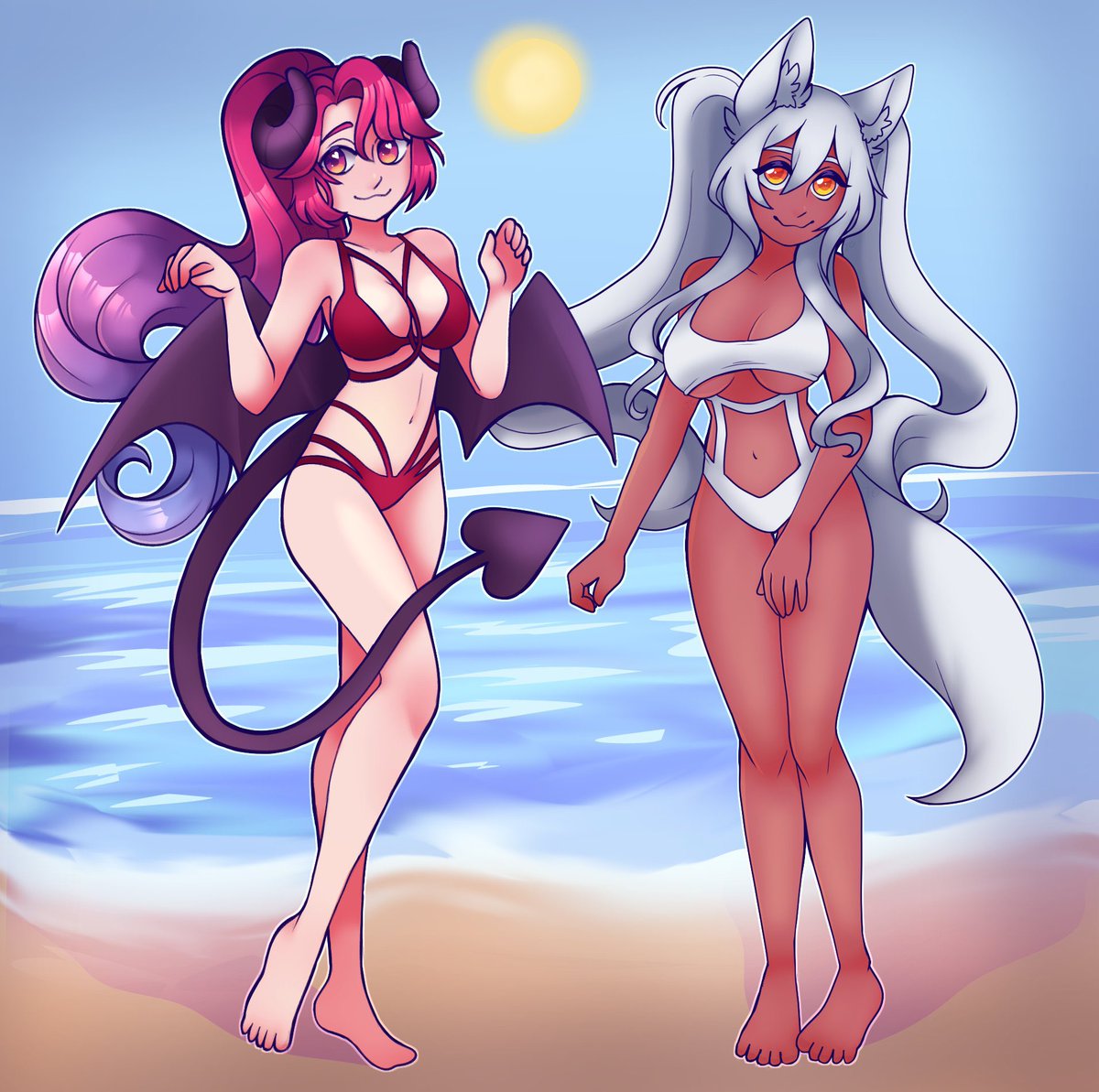 SerenaEnvtuber's tweet photo. Haha❣️ not only did we have a nice night out we also went to the beach the wife and I ~ UwU/💖 I also love this beautiful art piece done by the lovely @Tea__cupp that I can’t thank enough for drawing us so cute/smexy 🥰❤️
#KentinaFanart #Serena_Art #setina https://t.co/xYdEDJI61E