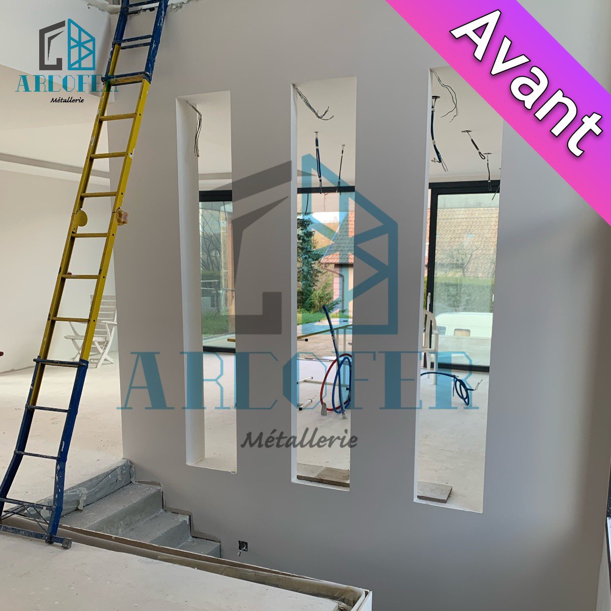 Arcofer_fr's tweet photo. Nous venons de poser la structure métallique de notre escalier limon central quart tournant. Il ne reste plus qu’à fixer les marches. Une conception architecturale pour une maison d’architecte!

#Étude et #devis #gratuit!

#Arcofer #savoirfaire #escalier https://t.co/jyVck2GFxS