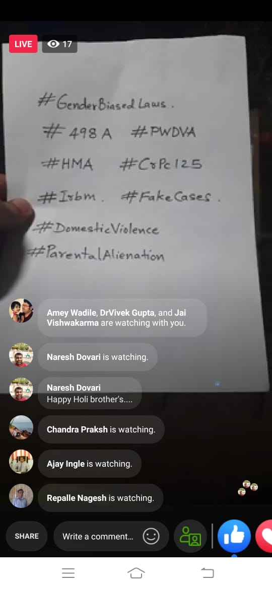 HemantP57063386's tweet photo. इस होली मे सारे #पुरुष_विरोधी_कानून जला दो #ScrapGenderBiasedLaws #Scrap498a #ScrapePWDVA #MakeDVActGenderNeutral #ScrapCrPC125 promote #SharedParenting #StopFatherAlination #StopFakeCasesOnMen #PunishWomenFileingFakeCases Form #MensCommission @PMOIndia @HMOIndia @VPSecretariat https://t.co/XfY7xbIUbw