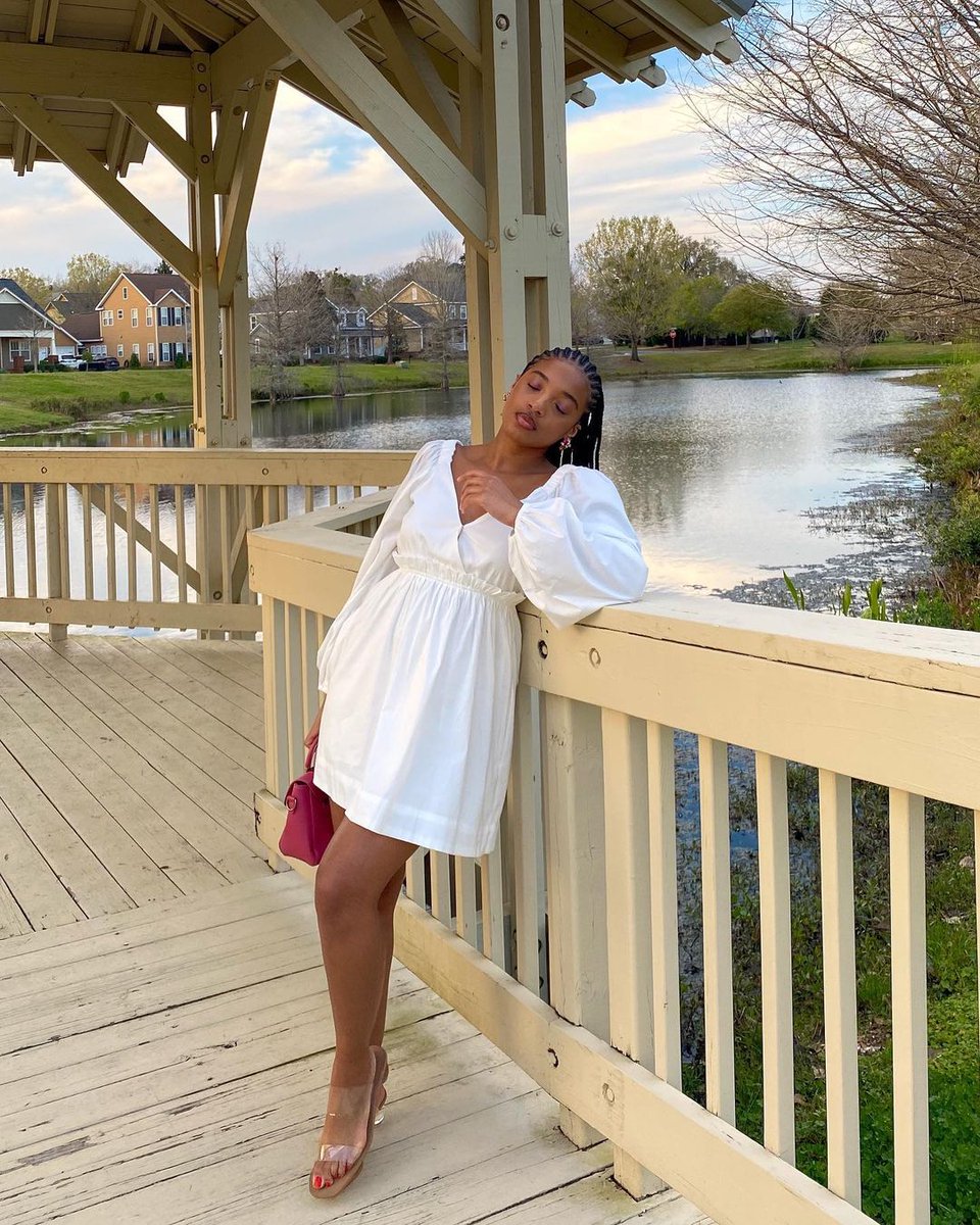 lulusdotcom's tweet photo. Picnic ready 🕊🕊 @10DimesForever in the So Excited white ruffled surplice long sleeve mini dress and Vinessa clear vinyl high heel slide sandals #lovelulus #lulusambassador Shop the look: https://t.co/Hr6iW0FyYB https://t.co/tZ8tUbLZ12