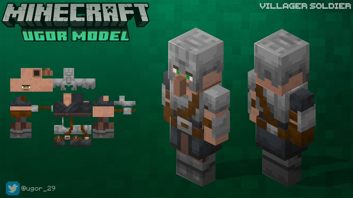 Minecraft Ugor Model Villager soldier👀 #minecraft #MinecraftDungeons