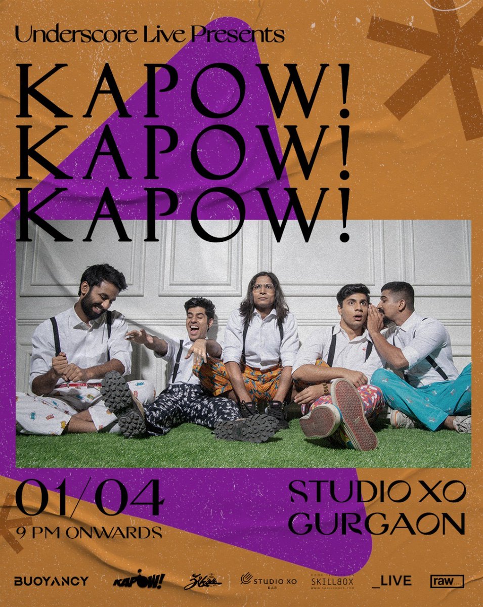 itskapowtime's tweet photo. Party with the King of Fools, KAPOW!
1st April at Studio XO, Gurugram  9 PM.
Get your tickets 🎫 from link in bio and spend it on food &amp; drinks inside while KAPOW! makes lose your shit!

Powered by @_rawlive @underscorelive @SkillBoxIndia
#itskapowtime #getkapowed #studioxo https://t.co/ocQLZrb8YX