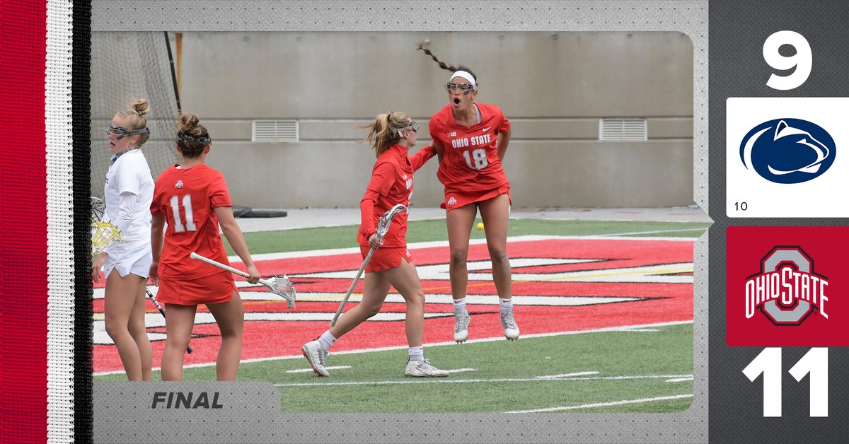 OhioStateWLAX's tweet photo. 💥 The weekend SWEEP is complete of the No. 10 Nittany Lions! 

#GoBuckeyes https://t.co/xY9I5GbZ73