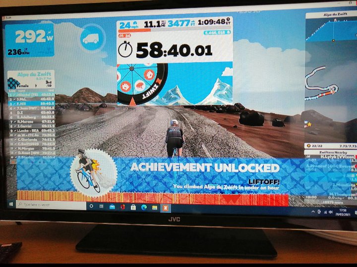 hill_ffion's tweet photo. Alp de Zwift in under an hour! 🎉🥳🎉
@GoZwift @TowyRider @OffRoadWales #coachingworks https://t.co/L7ttos5jaX