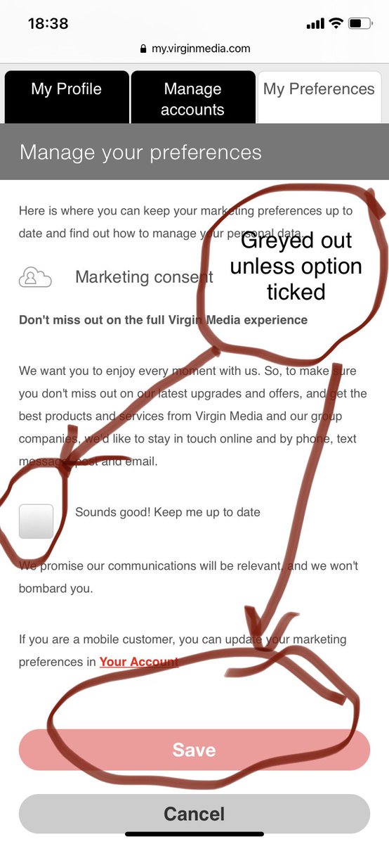 joford15's tweet photo. @virginmedia you have not allowed your customers to withhold consent for marketing on your site! 🤔 #gdpr https://t.co/Ns2MqsADlN
