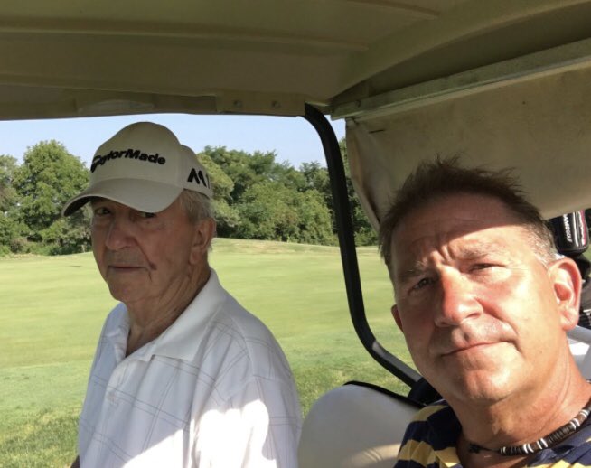 SamDHallJr's tweet photo. Happy Birthday to the #OldMan who today down in Savannah celebrated his 81st Birthday AND got his first ever hole-in-one. Pappy knows how to do it right it was also a #closesttothepin hole in his outing so he raked #madcash daaaaam🙌🙌🙌 https://t.co/BrVjfdjBYq