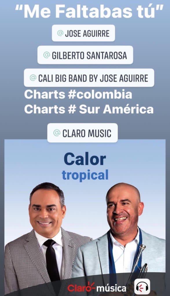 JoseAguirrePro's tweet photo. De nuestra producción #GenteConAlma “Me faltabas tú” hermoso bolero interpretado por el grandioso @gilbertoSR en #featuring con la @CaliBigBand agradecido por tan especiales #playlist los invito a escucharla en @Claromusica
#chartsl #digitales #playlist #featuring https://t.co/CFQjh3GMwp