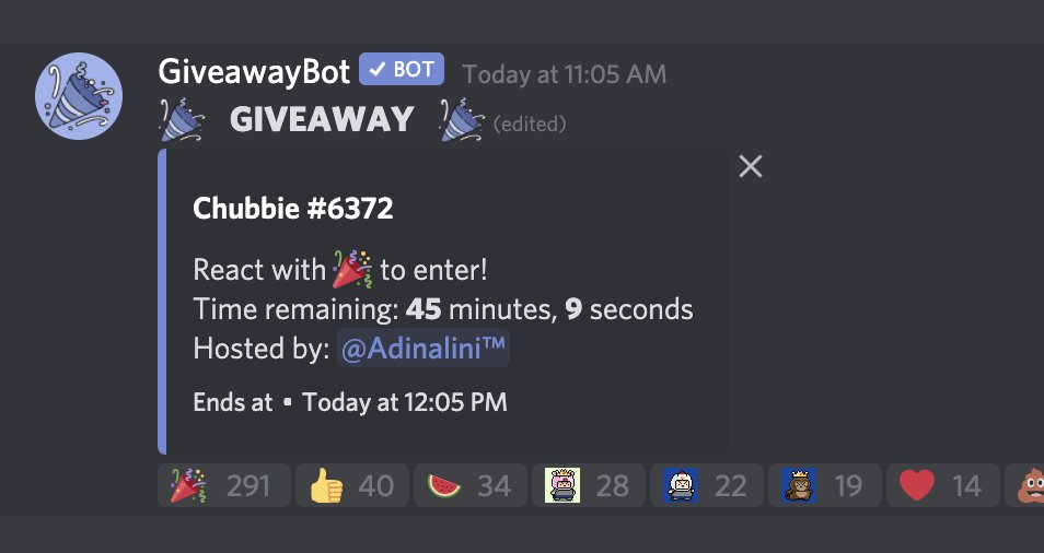 Chubbies on X: We just added the #giveaway bot on Discord and have a wave  of giveaways happening RIGHT NOW sponsored by generous community members.  There's even a FULL SET. Join our