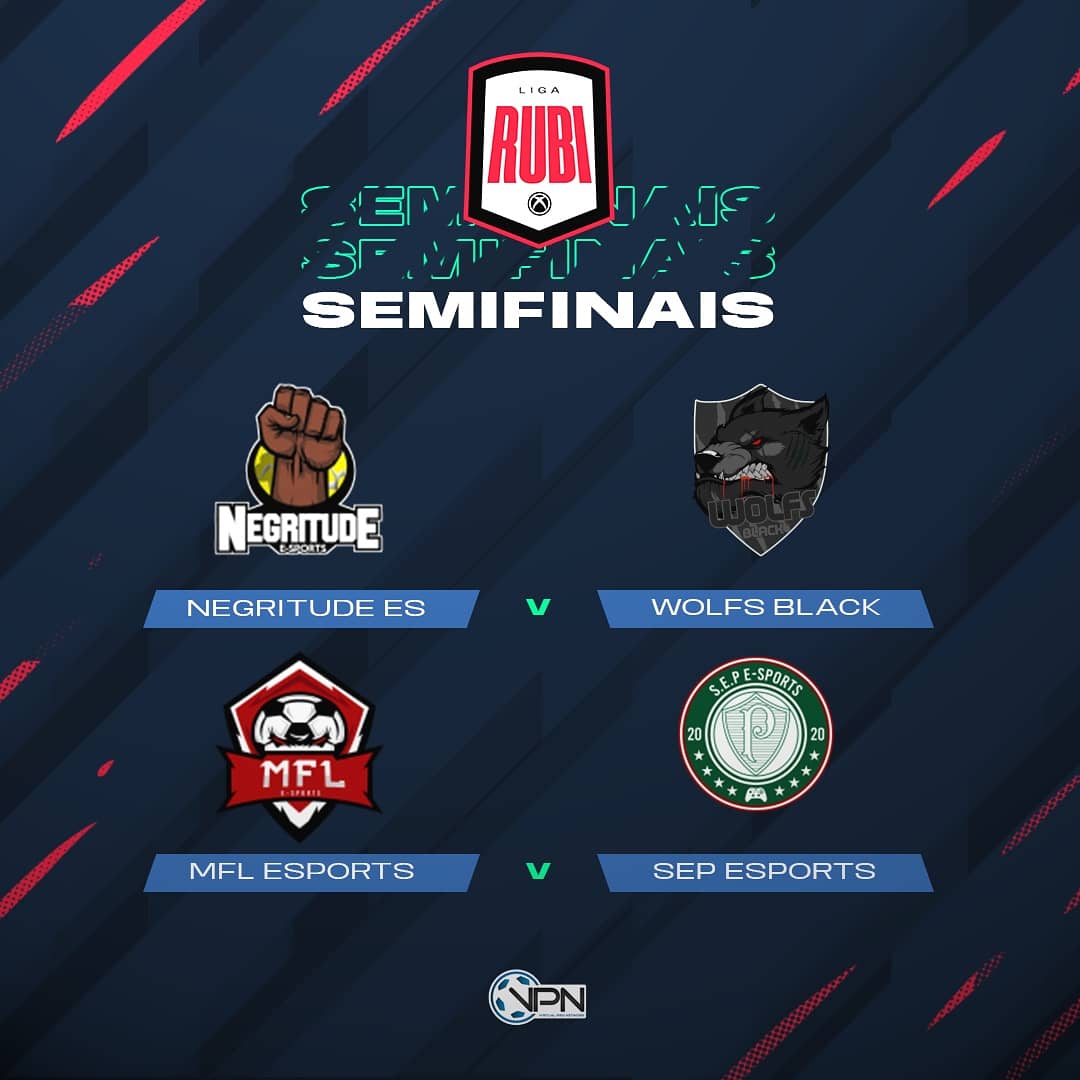 VPN_Brasil's tweet photo. Essas são as semifinais da Liga Rubi! Confrontos de ida e volta decidirão quem disputará a tão desejada final. Destaque especial para as equipes do @negritudees.pro e @mflesports que rechearam a seleção da #semana2 e tiveram um desempenho impressionante! https://t.co/PufyWtSLFr