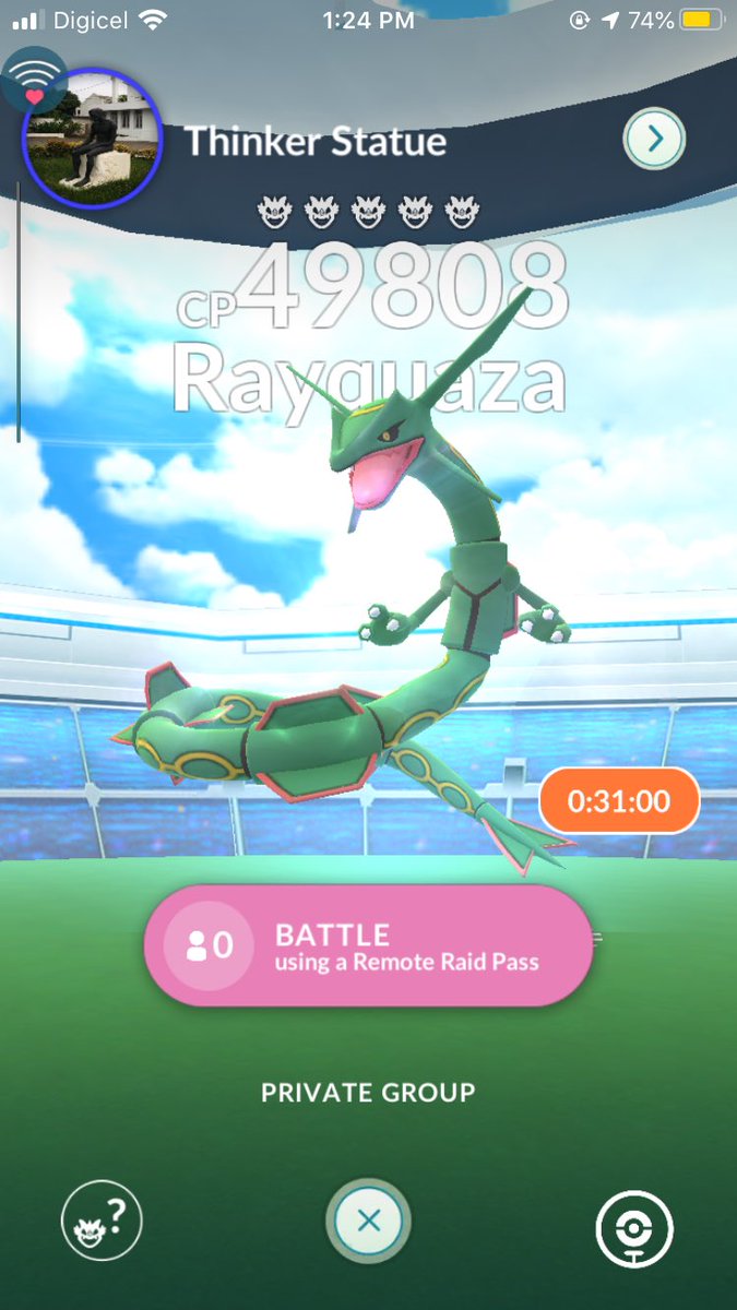 AshKetchUrGirl's tweet photo. Rayquaza raid, add me 8206 6046 8372 and stay online for the add! #tornadusraid #PokemonGoRaids #PokemonGOraid #raid #PokemonGo https://t.co/7L3Dp3dwni