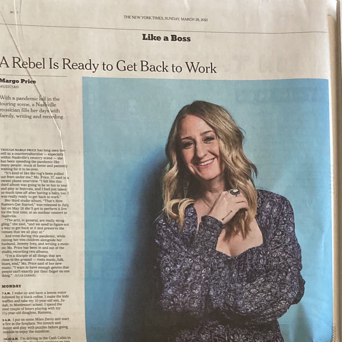 the <a href="/nytimes/">The New York Times</a> followed me around for a week and I made a work diary for their column #likeaboss It was a lot of house cleaning, baby raising and hiking with my dogs but I’m also recording 2 albums and writing my memoir. Intro by <a href="/julcarm/">Sebastian Negrete</a> nytimes.com/2021/03/26/bus…