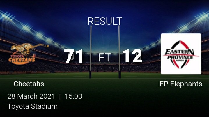 CJSportsMedia's tweet photo. South African Kick-Off Match Rugby Result on Sunday 28 March 2021:
#CJSportsMedia #SuperSport #SARugby #KickOffMatches #CHEvsEP https://t.co/PGvK5OTD8a