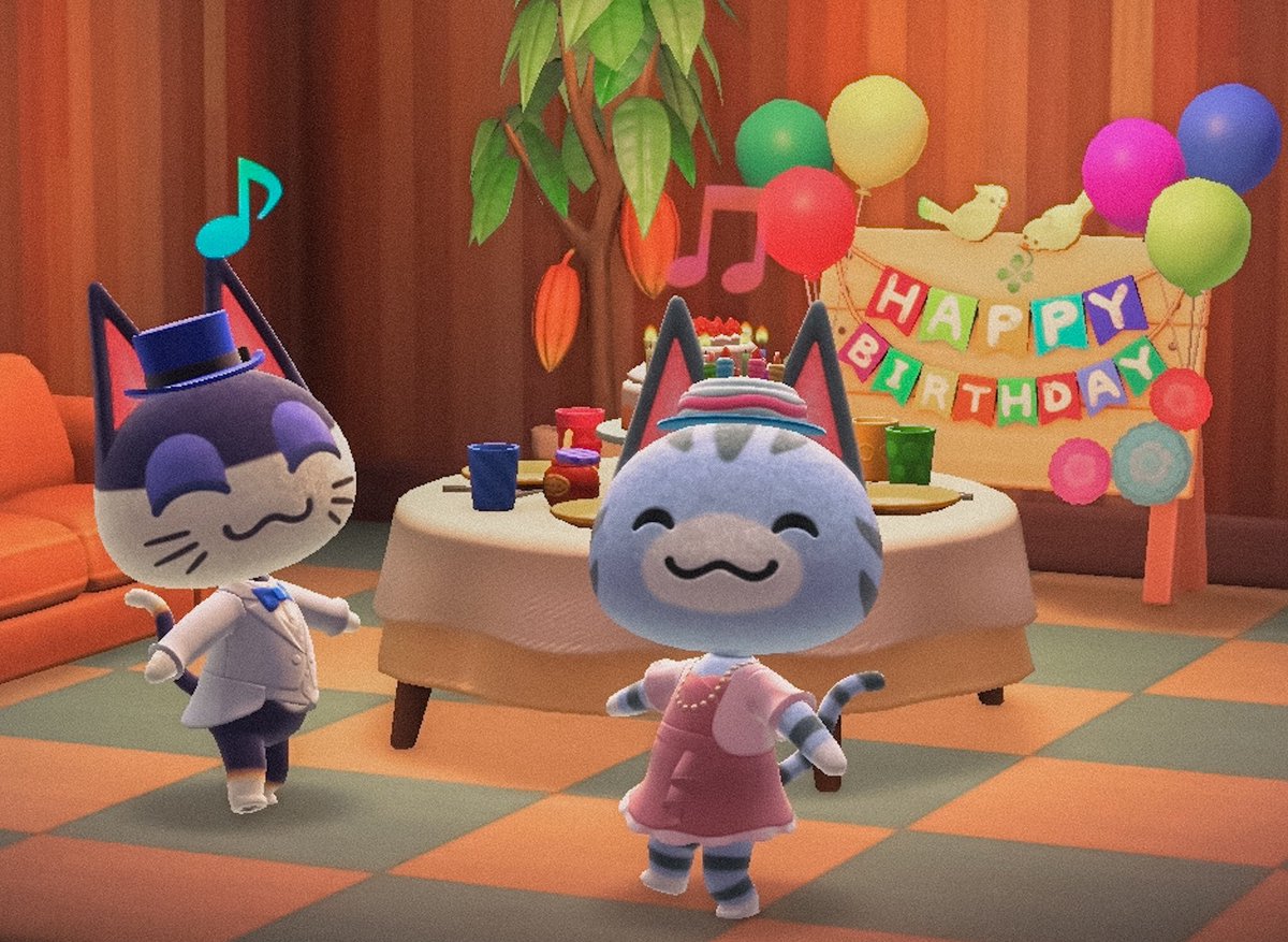 awhoraforflora's tweet photo. Forgot to post a photo from Lolly’s birthday party yesterday, but don’t worry, she had fun! 🎉 #AnimalCrossingNewHorizons #AnimalCrossing #ACNH #NintendoSwitch #acLolly #acPunchy https://t.co/Z1sKhzUTLd