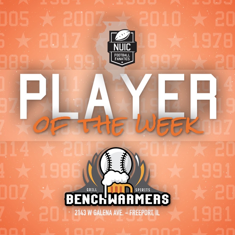 NUICFootball's tweet photo. Our Week 2 Benchwarmers Player's of the Week go to @du_pec QB @10HunterHoff30 and @AquinBulldogsFB RB @tstykel10.

Congratulations gentlemen! https://t.co/so09I7jsh9