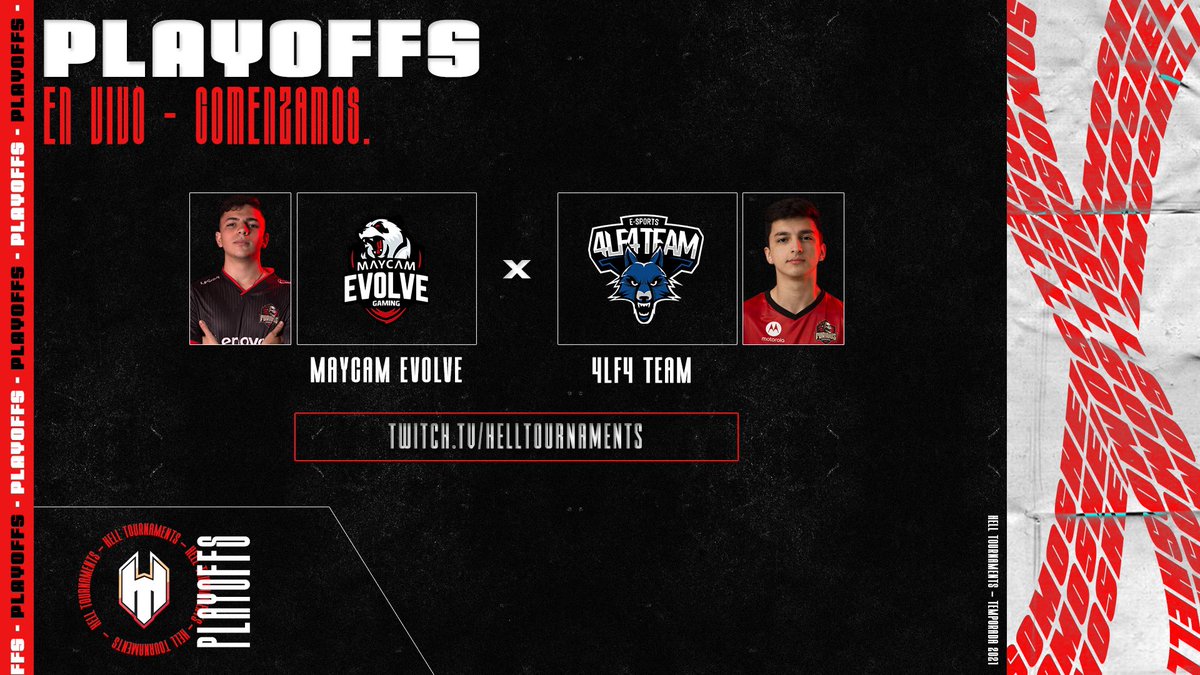 [Playoffs]

Se viene duelo argentino, los chicos de <a href="/MaycamEvolve/">MAYCAM EVOLVE</a> se enfrentarán a <a href="/4LF4TEAM/">4LF4 TEAM</a> para seguir escalando por el winner bracket, comenzamos en breve🙉‼️

📺twitch.tv/HellTournaments 

#GoH3LL
#CallOfDutyBlackOpsColdWar