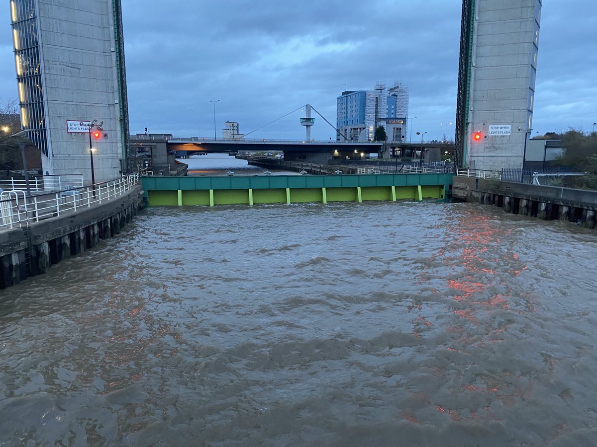 Tidal barrier down, it’s a choppy high tide 👍👍