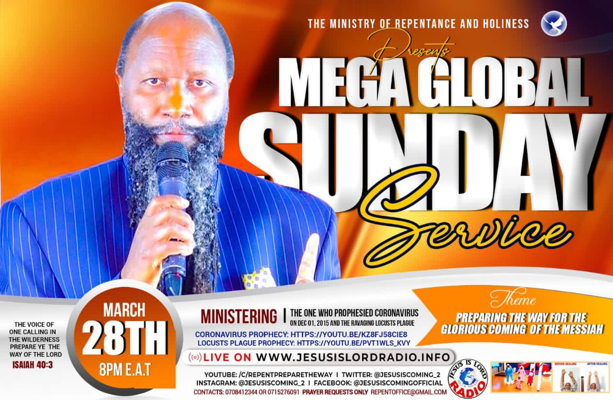 MWANA_WA_KRISTO's tweet photo. Don't miss this #MightySundayService for anything!
The power of God is being manifested here!
Because of repentance https://t.co/wemAhC9Lbd