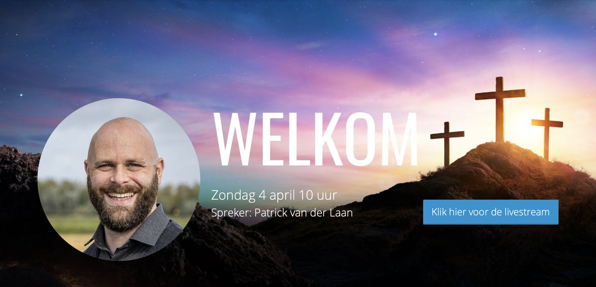 DeMeerkerk's tweet photo. Paaszondag 4 april het slot van de prekenserie 'Op weg naar Pasen' Om 10 uur spreekt Patrick van der Laan via livestream. Voor meer informatie: https://t.co/hUUJk48PTs https://t.co/HIEPJzj8u7