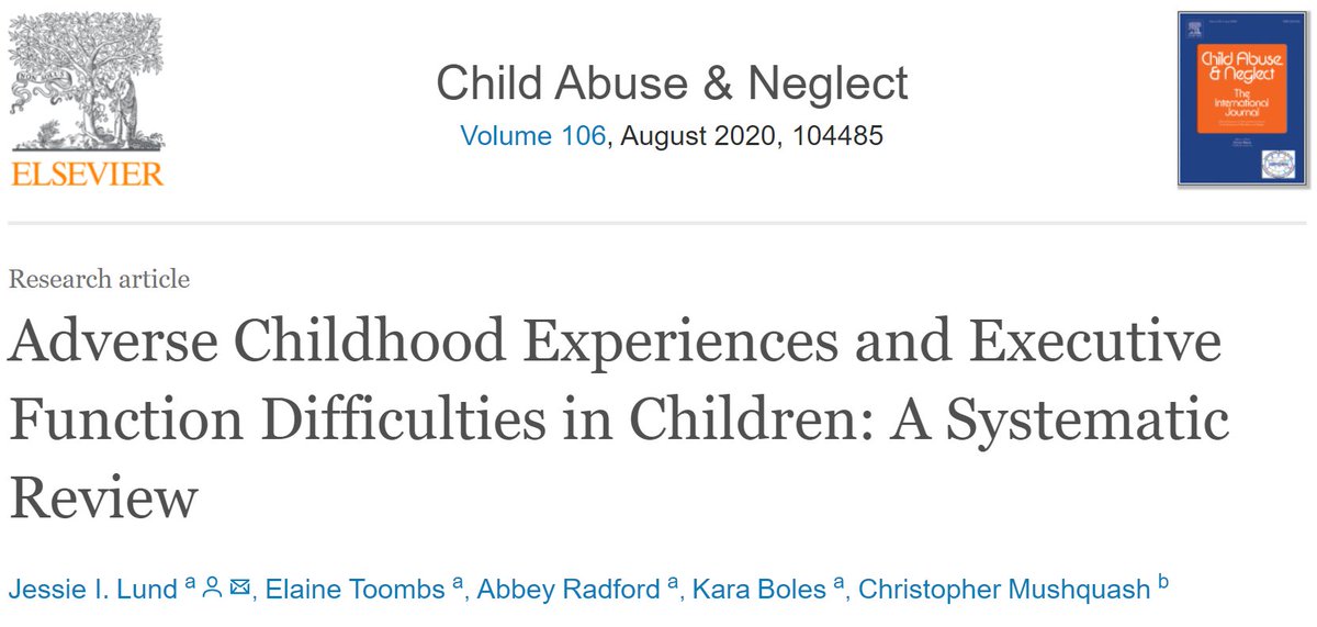 A great review on how adverse childhood experiences are closely related to executive function deficits. Thank you <a href="/JessieILund/">Jessie Lund</a> for contributing impactful research that can be used to improve future prevention and treatment! #youth #resilience