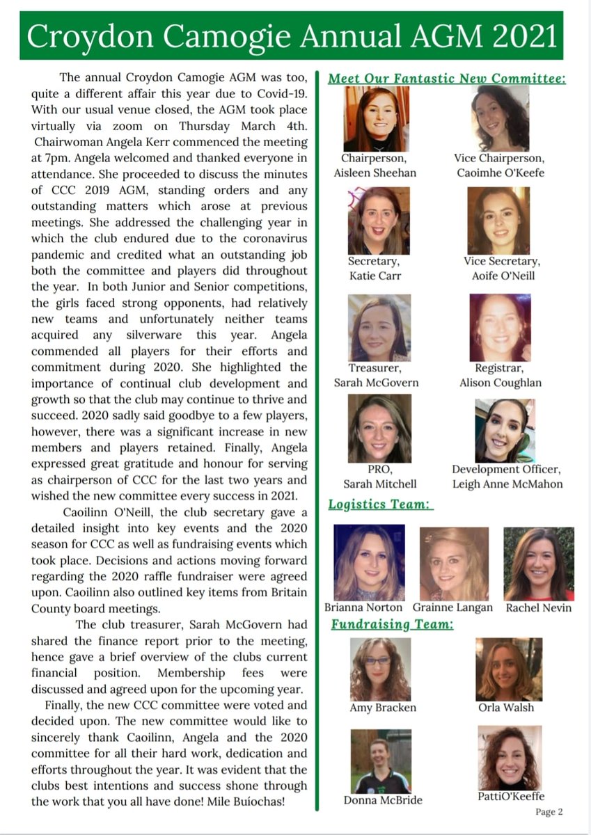 croydoncamogie's tweet photo. First edition of our monthly newsletter. Keeping us up to date with all of Croydon Camogie's local news! https://t.co/i8Arb7ODda