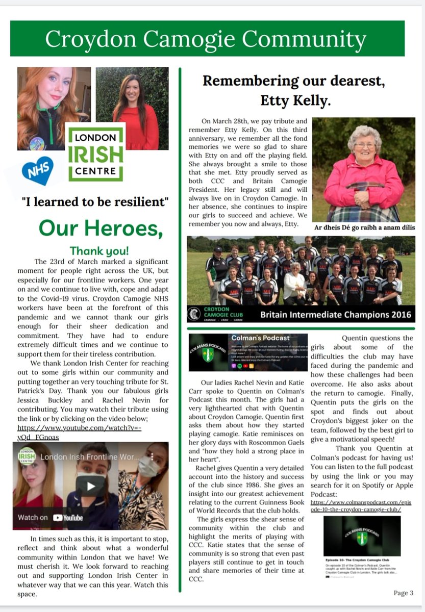 croydoncamogie's tweet photo. First edition of our monthly newsletter. Keeping us up to date with all of Croydon Camogie's local news! https://t.co/i8Arb7ODda