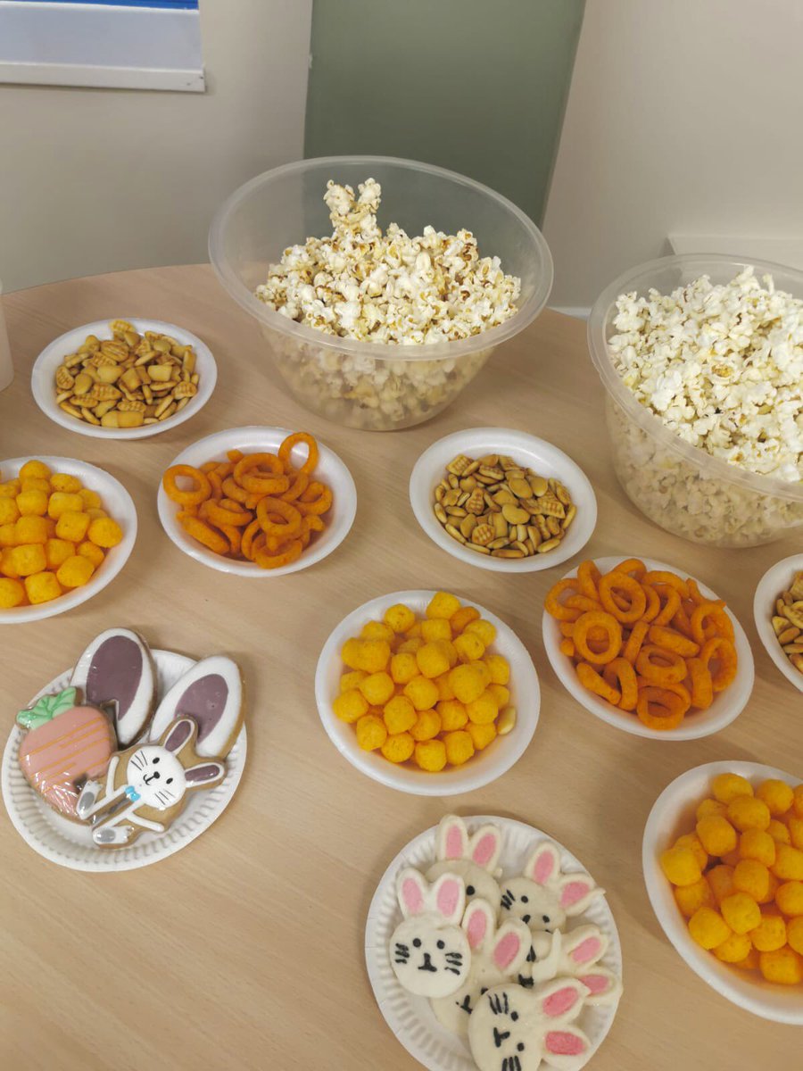 Juniper_Sally's tweet photo. And of course Easter activities have to be accompanied by an Easter buffet...who could say no those biscuits?! @GMMH_NHS @PaulEndley @Alison_Mills1 @nigelparkhouse1 @Hazel_ParkHouse @SheilaH78888923 https://t.co/moSilnWZYA