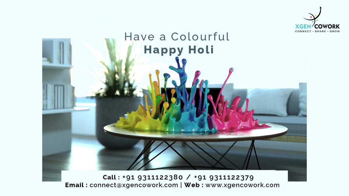 Xgencowork's tweet photo. The team of Xgen wishes you and your family a Very Happy and Colourful Holi.
#cowork #coworking #workplace #sharedoffice #rentadesk #businessspace #productivity #fun #balancedlife #rentaspace #officedesk #flexible #flexibility https://t.co/6zxxPi6YRW