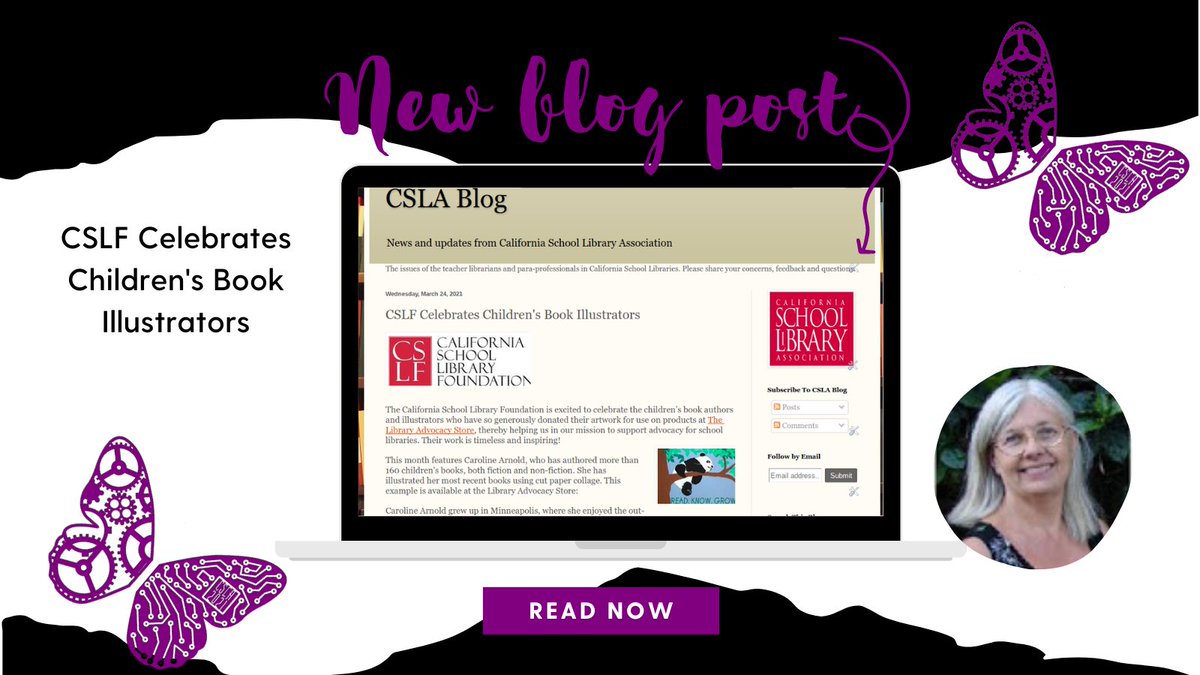 4csla's tweet photo. CSLF celebrates book authors and illustrators that donate to The Library Advocacy Store. Read the CSLF blog recognizing author Caroline Arnold.
https://t.co/j6LUk92zNS
#4CSLA #FutureReadyLib #TLChat #SchoolLibraries #SchoolLibrarians #CSLF #CSLFPromotes https://t.co/SHhjXCWPI8