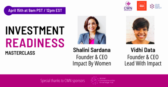 cwnsv's tweet photo. Hey Canadian female founders! Are you planning to fundraise your first round? Don’t miss our Masterclass on Investment Readiness with Silicon Valley investors and women in tech.

https://t.co/EJvfPRggB8
#venturecapital #startups #womenentrepreneurs https://t.co/REexLWNDoM