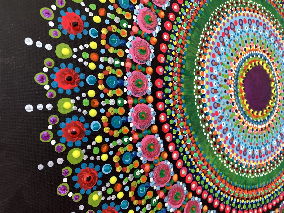 LolaGayleC's tweet photo. Art Snack! Wet Paint! 

"Microcosm Spring Fever" 2021 GChristopher | 16x20 Mixed Media on Canvas 

#Krylon #Arteza #PlaidCrafts #FolkArt #AppleBarrel #Liquitex #Michaels #ArtistsLoft #MagicFly #PolyMark #RoseArt #glitter #mandala #art #artist https://t.co/waNRxSCNLm
