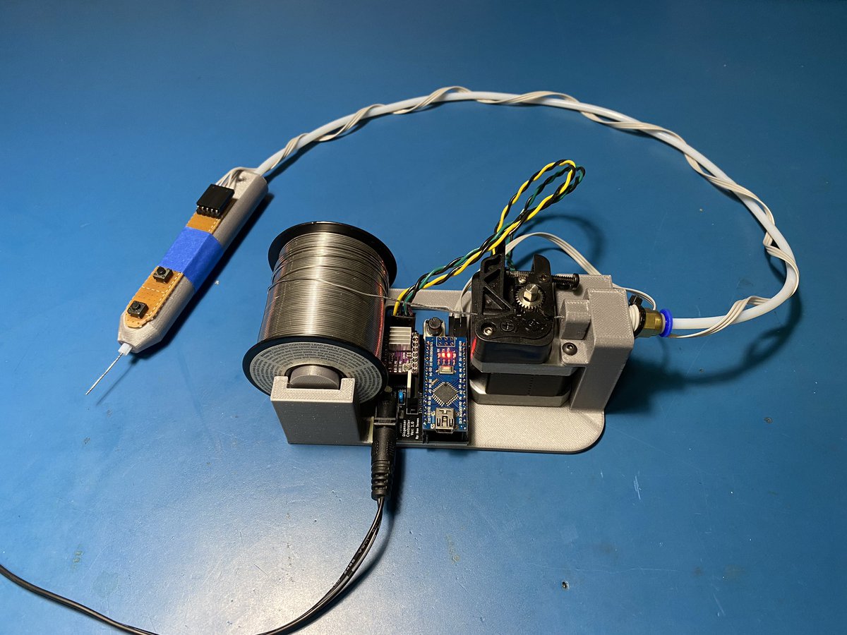 dan_ternes's tweet photo. Solder dispenser control PCB seems to work correctly, and even fits on the existing base 😅 Next steps are to finalize the pen model and pcb, and a few tweaks to the base. https://t.co/yWP6G0qdkw