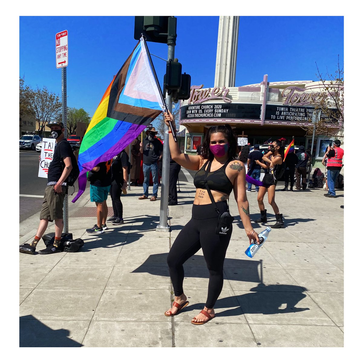 fres_lo's tweet photo. I sweat off my lashes right after this picture....
Today was a really good protest day. One of the most joyful I’ve been a part of thus far. 
It gave me hope. 
There was an element of peace. 
I love you Fresno. 
#savethetower #keeptowerweird #freaksandgeeks https://t.co/DYnUYtZDrl