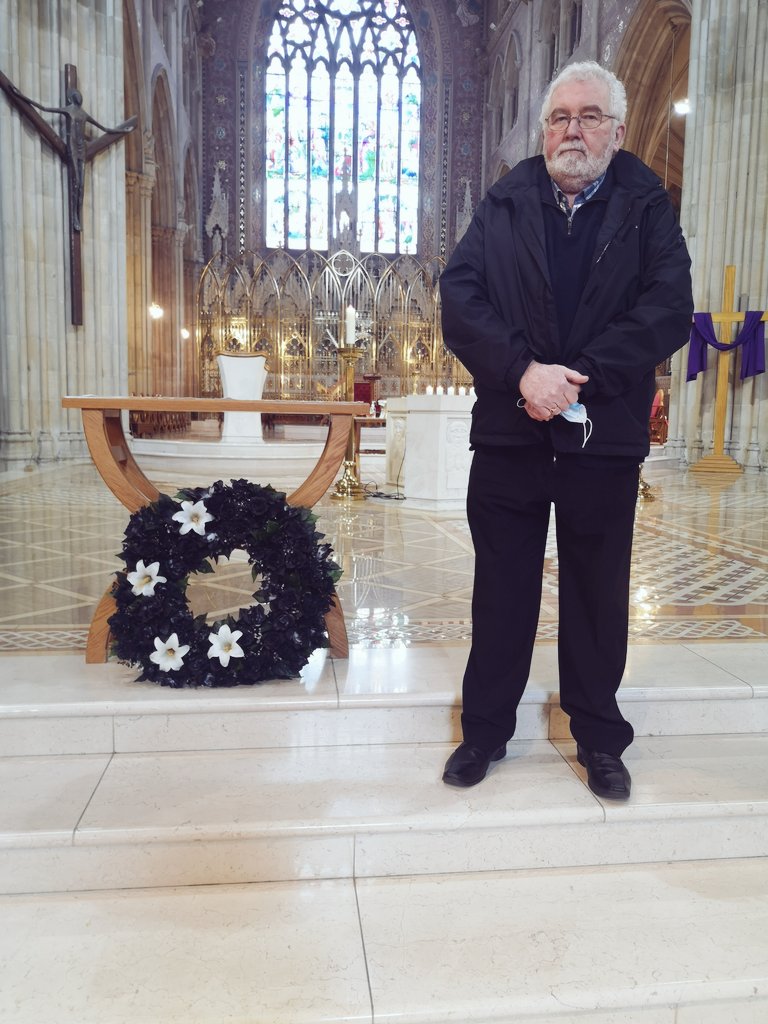 letsfindlisa's tweet photo. Dad and I attended the annual Mass for the disappeared today in Armagh Cathedral.  Such a beautiful service and an unbreakable bond between families. 4 bodies remain disappeared and we will campaign until those with the information tell us where they are #letsfindlisa https://t.co/5wIcWTKuSd
