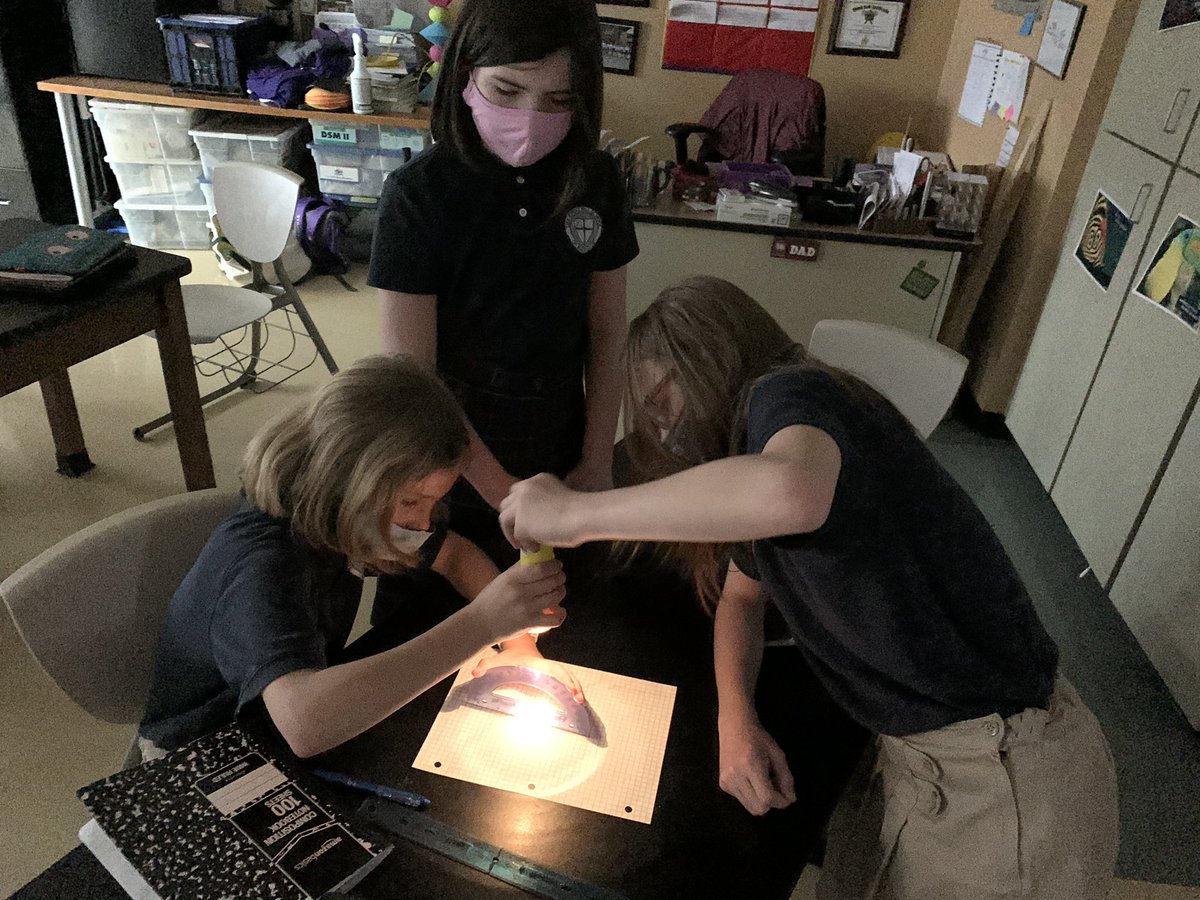 eskspates's tweet photo. How does the Earth’s tilt affect how much sunlight a particular location receives? Ask an ESK fifth grader! They used flashlights, protractors and graph paper to measure how angle differences affect solar energy coverage. #ThisIsESK #eskadmissions https://t.co/uWStcjMyoS