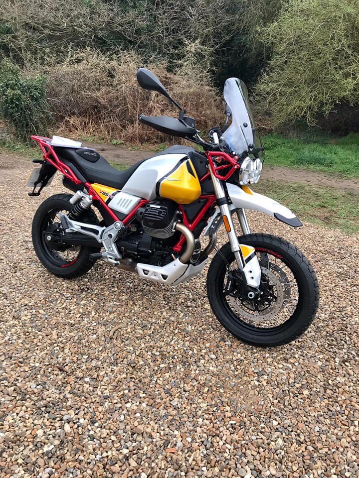 3DMotoItalia's tweet photo. Still dropping off new 21 plate bikes for march #Aprilia #V85 #ApriliaShiver #newbikeday #motoguzzimito https://t.co/6G35uyWKhi