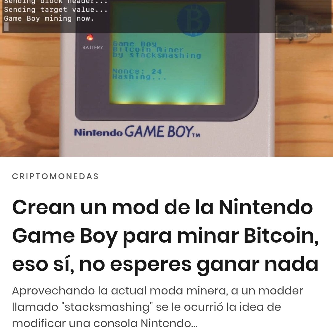 Se puede minar bitcoin con papel y bolígrafo! jajajaja no se mucho de como  lo implemento pero se necesitan unas 1.000.000.000.000 Game boy para  conseguir tal vez un dólar ? jajaja ¿¡